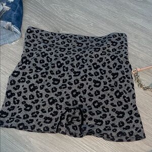 Amazon Women's Leopard Print Bike Shorts - Gray and Black